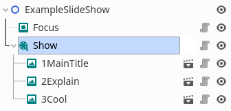 basic node arrangement for using Godot Slide Show Plugin